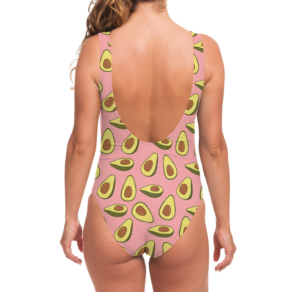 Cute Avocado Pattern Print One Piece Swimsuit