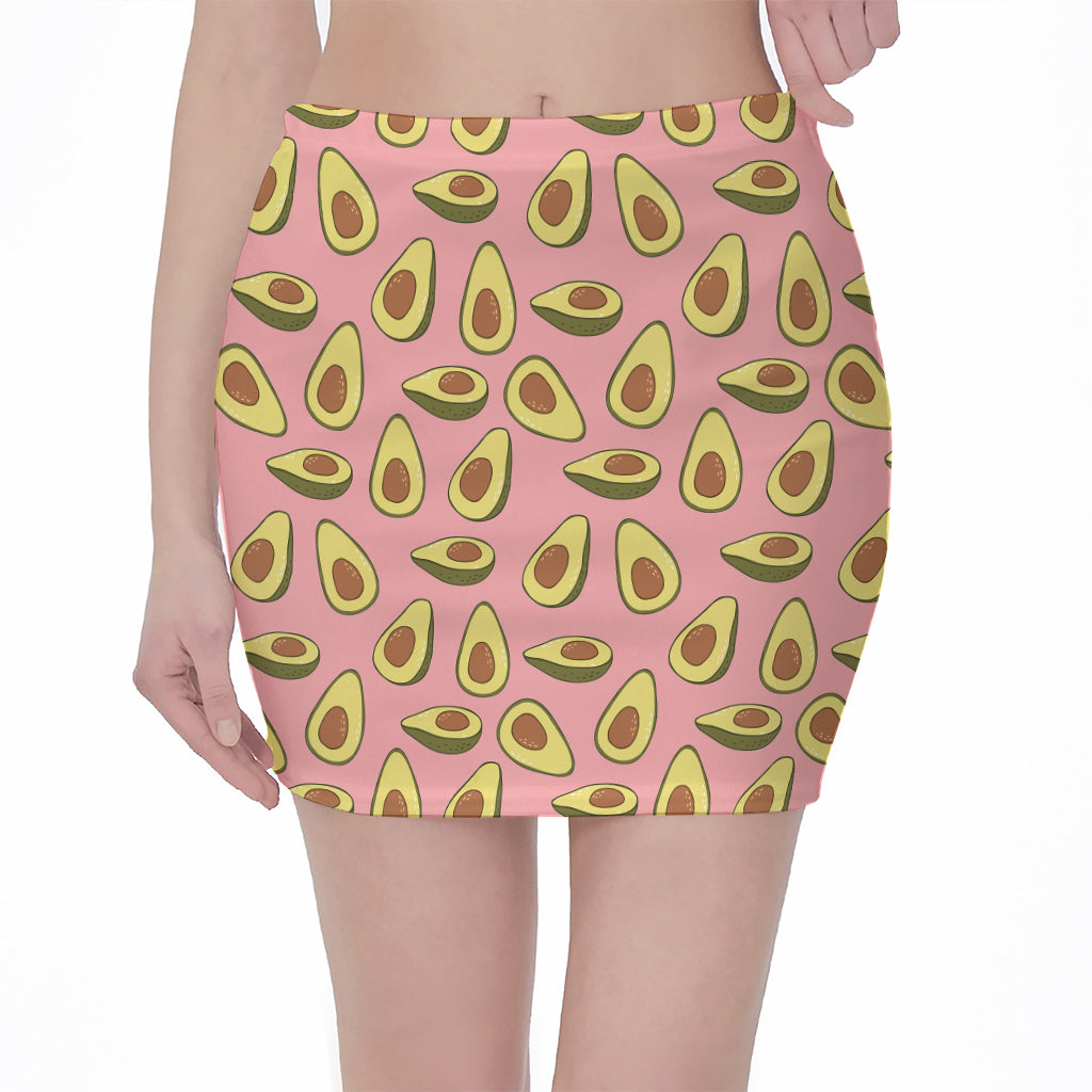 Cute Avocado Pattern Print Pencil Mini Skirt