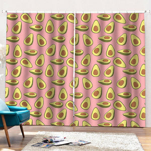 Cute Avocado Pattern Print Pencil Pleat Curtains