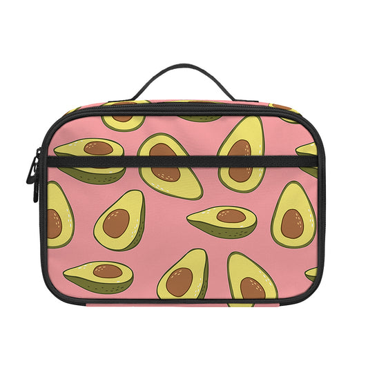 Cute Avocado Pattern Print Portable Lunch Bag
