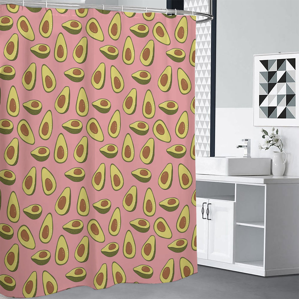 Cute Avocado Pattern Print Premium Shower Curtain