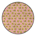 Cute Avocado Pattern Print Round Floor Mat