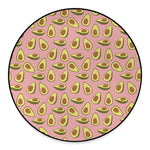 Cute Avocado Pattern Print Round Floor Mat