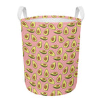 Cute Avocado Pattern Print Round Laundry Basket