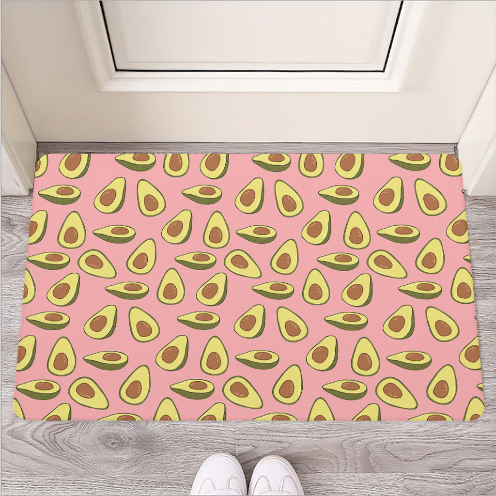 Cute Avocado Pattern Print Rubber Doormat