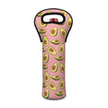 Cute Avocado Pattern Print Single Neoprene Wine Tote