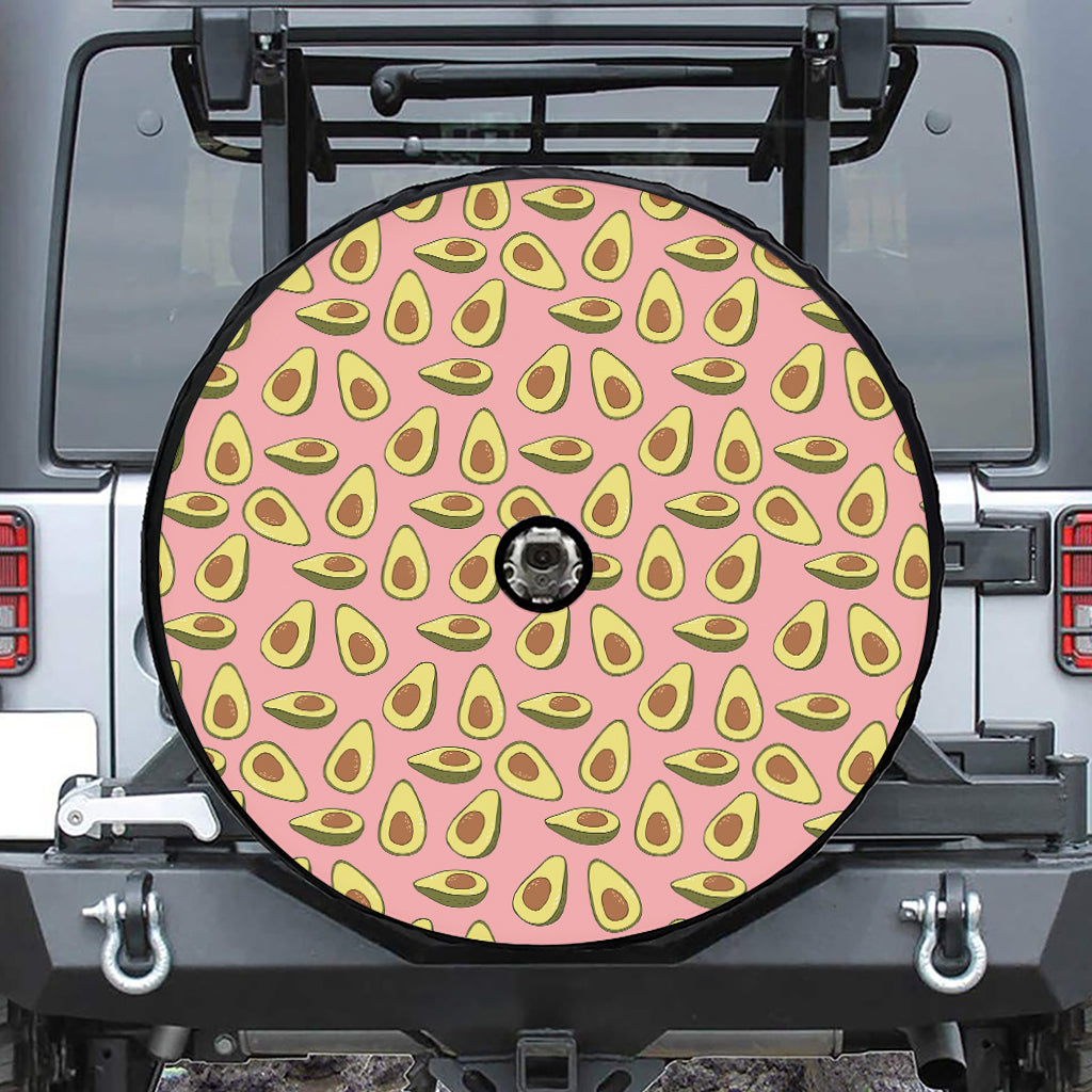 Cute Avocado Pattern Print Tire Cover With Camera Hole
