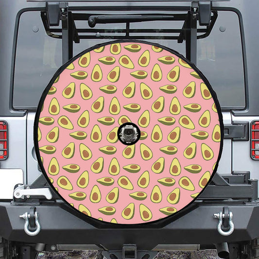 Cute Avocado Pattern Print Tire Cover With Camera Hole