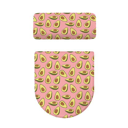 Cute Avocado Pattern Print Toilet Lid And Tank Cover Set