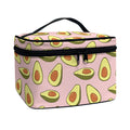 Cute Avocado Pattern Print Travel Makeup Bag