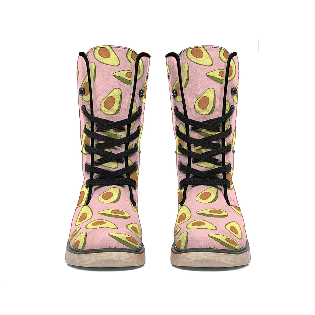 Cute Avocado Pattern Print Winter Boots