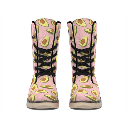 Cute Avocado Pattern Print Winter Boots