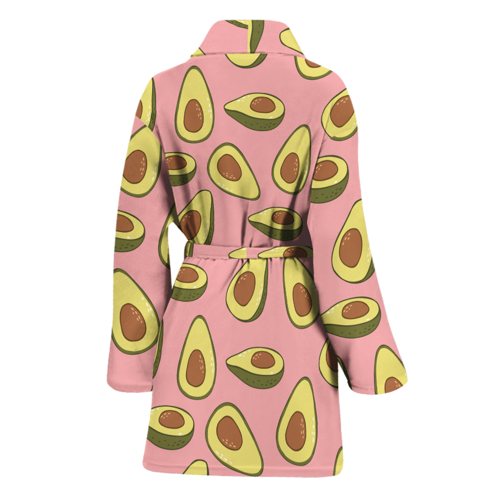 Cute Avocado Pattern Print Women's Bathrobe