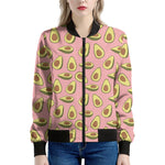 Cute Avocado Pattern Print Women's Bomber Jacket