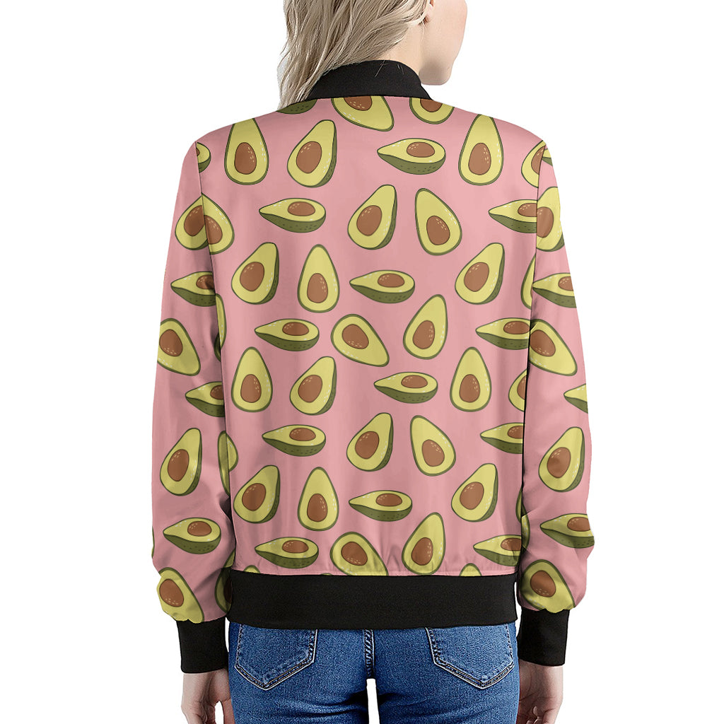 Cute Avocado Pattern Print Women's Bomber Jacket