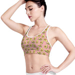 Cute Avocado Pattern Print Women's Sports Bra