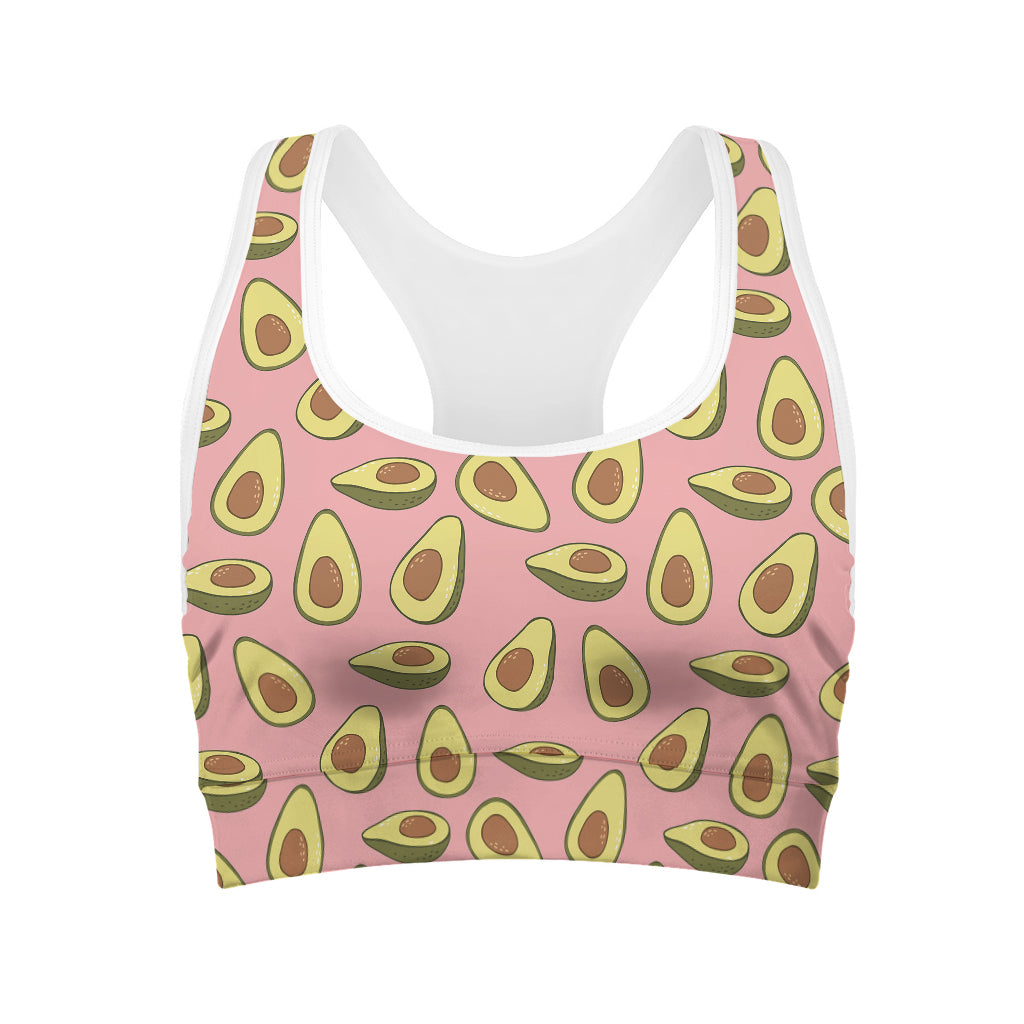 Cute Avocado Pattern Print Women's Sports Bra