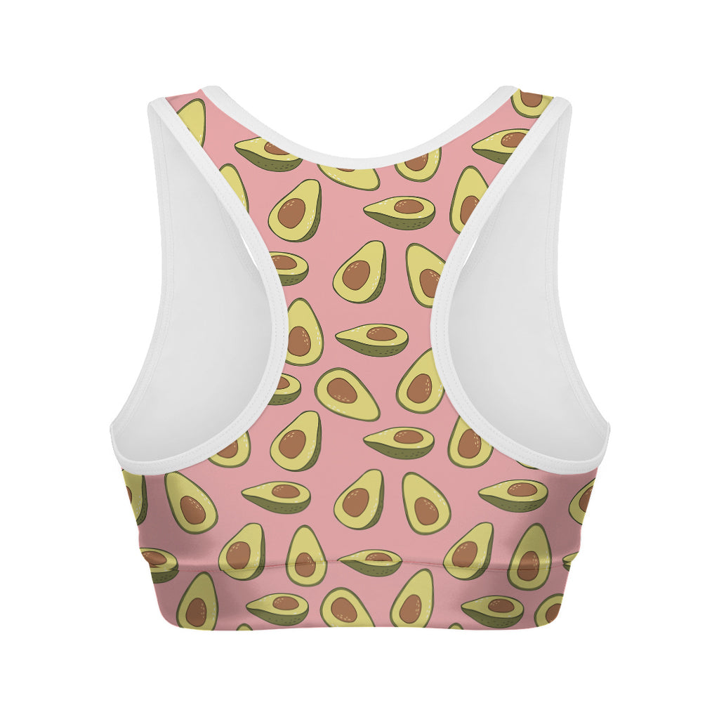 Cute Avocado Pattern Print Women's Sports Bra