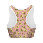 Cute Avocado Pattern Print Women's Sports Bra