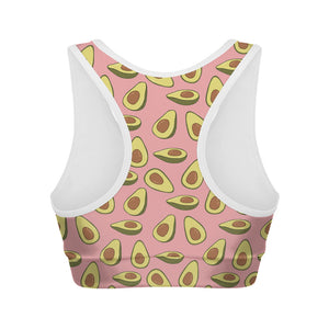 Cute Avocado Pattern Print Women's Sports Bra