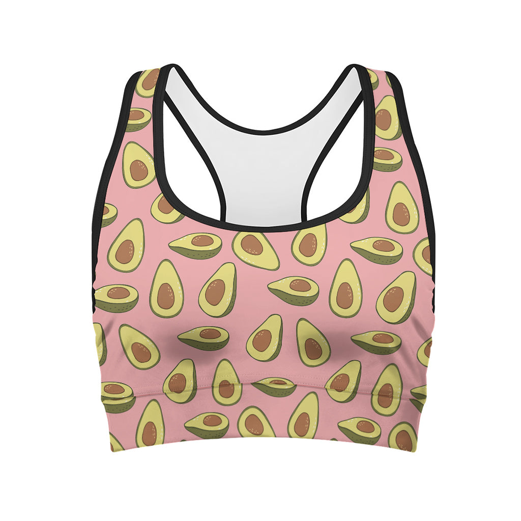 Cute Avocado Pattern Print Women's Sports Bra