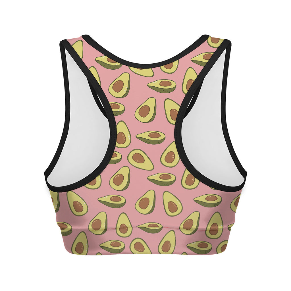 Cute Avocado Pattern Print Women's Sports Bra