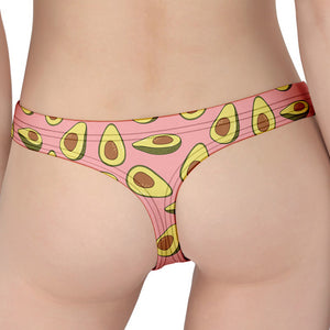 Cute Avocado Pattern Print Women's Thong