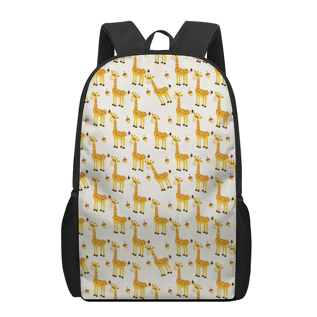 Cute Baby Giraffe Pattern Print 17 Inch Backpack