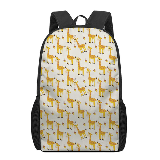 Cute Baby Giraffe Pattern Print 17 Inch Backpack