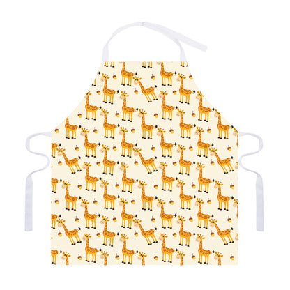 Cute Baby Giraffe Pattern Print Adjustable Apron