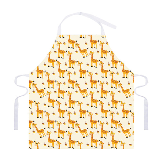 Cute Baby Giraffe Pattern Print Adjustable Apron