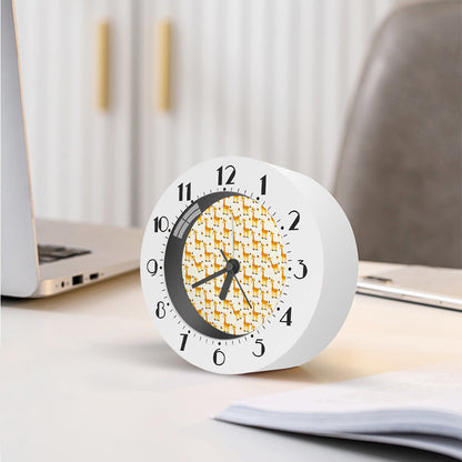 Cute Baby Giraffe Pattern Print Alarm Clock