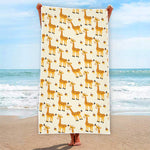Cute Baby Giraffe Pattern Print Beach Towel