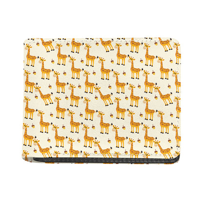Cute Baby Giraffe Pattern Print Bifold Wallet