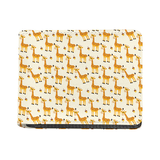 Cute Baby Giraffe Pattern Print Bifold Wallet