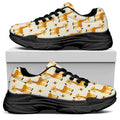 Cute Baby Giraffe Pattern Print Black Chunky Shoes