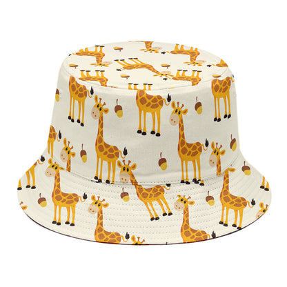 Cute Baby Giraffe Pattern Print Bucket Hat