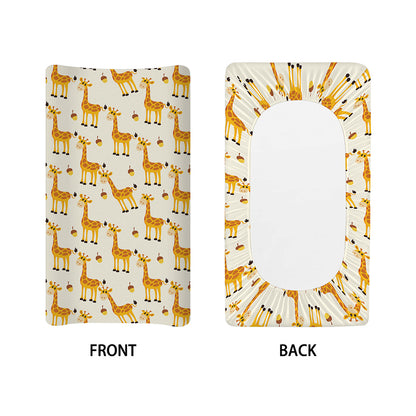 Cute Baby Giraffe Pattern Print Changing Pad Cover