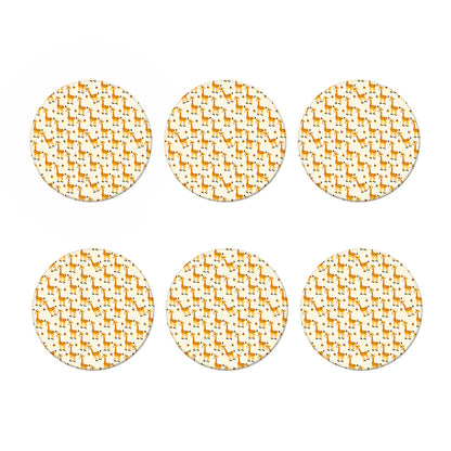 Cute Baby Giraffe Pattern Print Coaster Set
