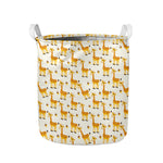 Cute Baby Giraffe Pattern Print Collapsible Laundry Basket
