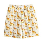 Cute Baby Giraffe Pattern Print Cotton Shorts