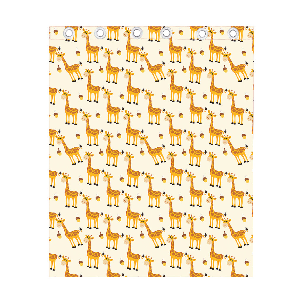 Cute Baby Giraffe Pattern Print Curtain