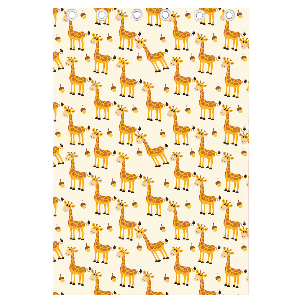 Cute Baby Giraffe Pattern Print Curtain