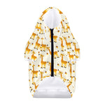 Cute Baby Giraffe Pattern Print Dog Zip Up Hoodie