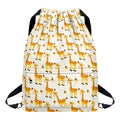 Cute Baby Giraffe Pattern Print Drawstring Backpack
