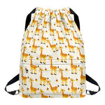 Cute Baby Giraffe Pattern Print Drawstring Backpack