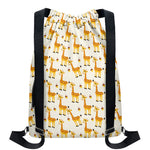 Cute Baby Giraffe Pattern Print Drawstring Backpack