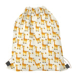 Cute Baby Giraffe Pattern Print Drawstring Bag