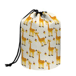 Cute Baby Giraffe Pattern Print Drawstring Makeup Bag