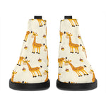 Cute Baby Giraffe Pattern Print Flat Ankle Boots